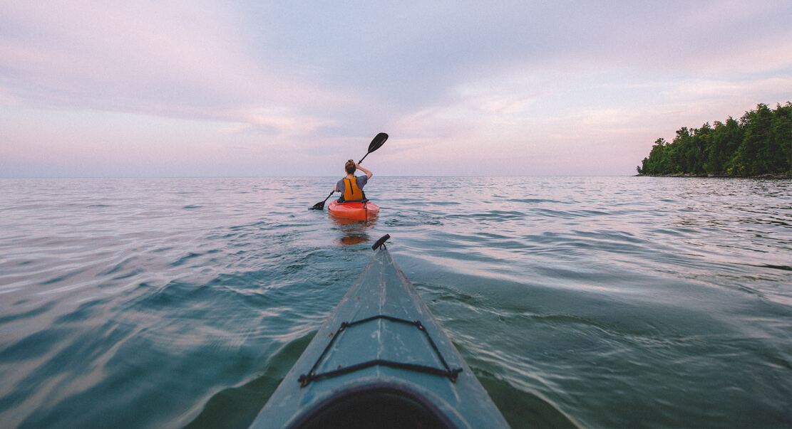 Kayaking on Lake Michigan in Door County